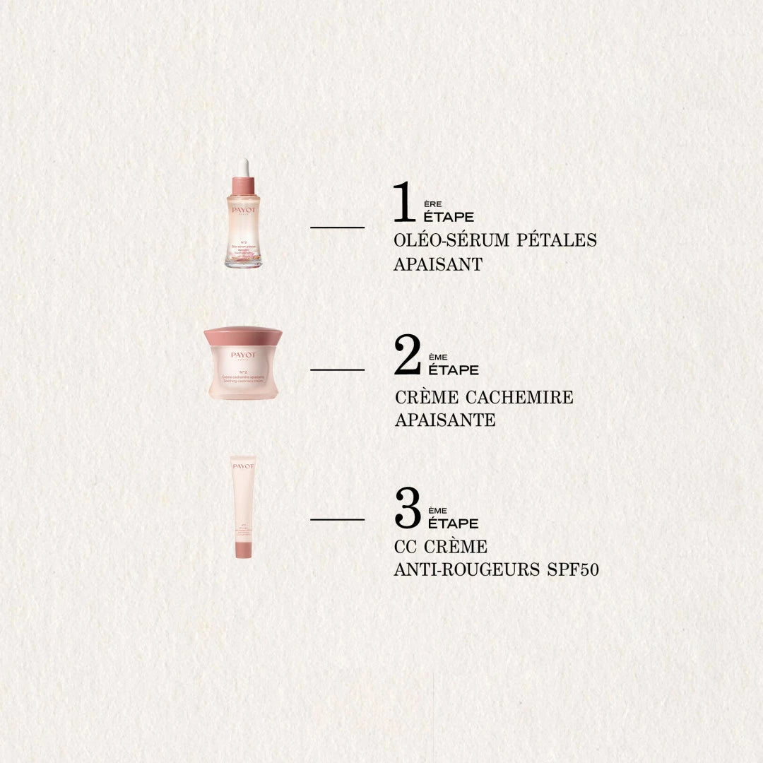Cachemire Apaisante 50ml N°2 Payot, crème riche qui calme les rougeurs, hydrate intensément et renforce la barrière cutanée des peaux sensibles