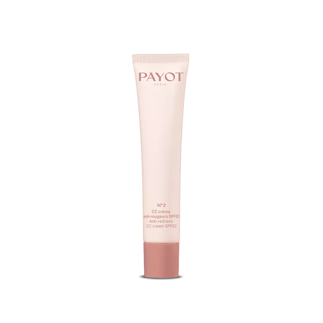 CC Crème Anti-Rougeurs SPF 50 N°2 Payot, soin teinté correcteur pour unifier le teint, apaiser les rougeurs et protéger la peau des UV