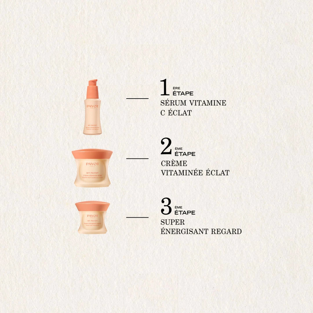 Crème Vita Éclat 50ml My Payot, soin hydratant quotidien pour raviver l’éclat, lisser le teint et offrir une peau lumineuse et pleine d’énergie.