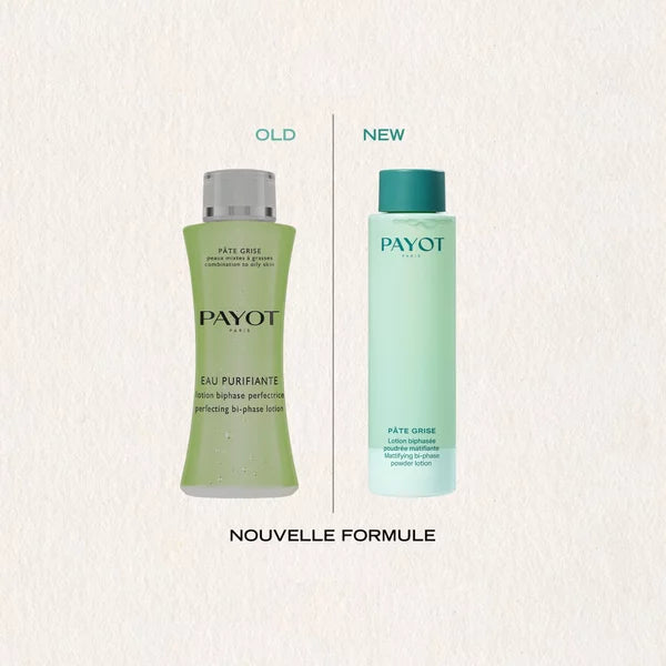 Eau Purifiante Bi-Phasée 200ml Pâte Grise Payot, lotion nettoyante pour purifier la peau, resserrer les pores et réduire les imperfections.