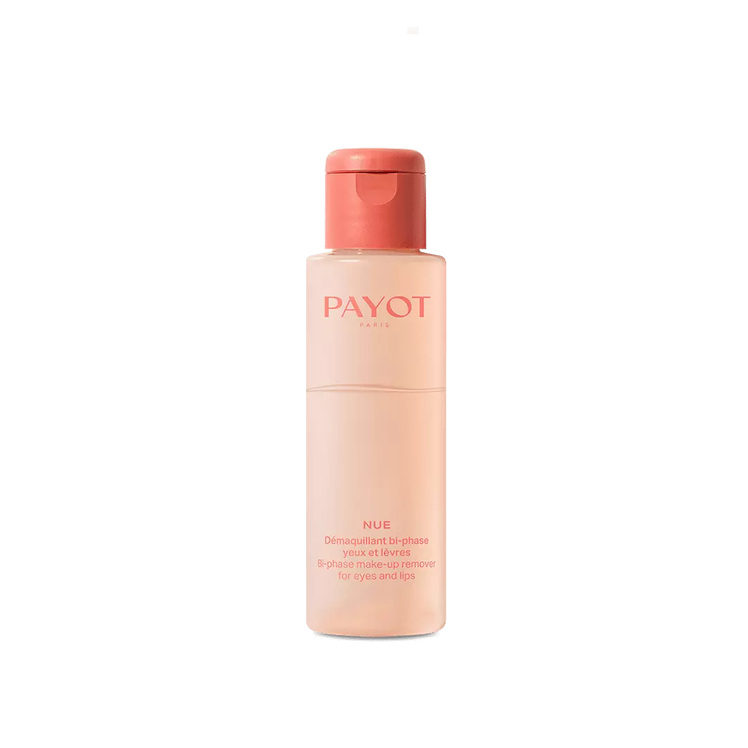 Lotion Bi-Phasée Démaquillante Yeux 100ml Nue Payot, démaquille et élimine le maquillage waterproof sans agresser la peau délicate autour des yeux.