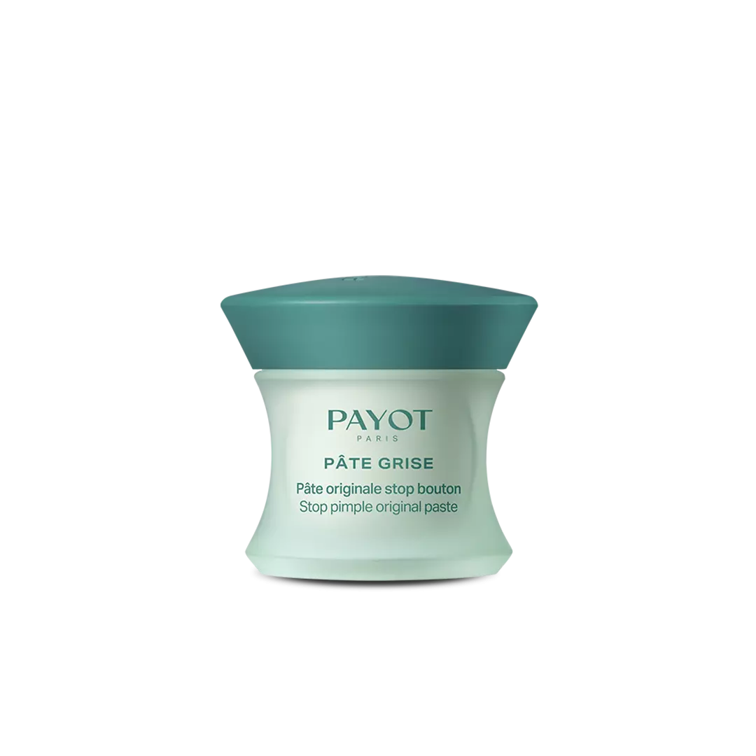 Pâte Originale Stop Bouton 15ml Pâte Grise Payot, soin local asséchant pour éliminer les boutons rapidement, purifier la peau et limiter les marques.