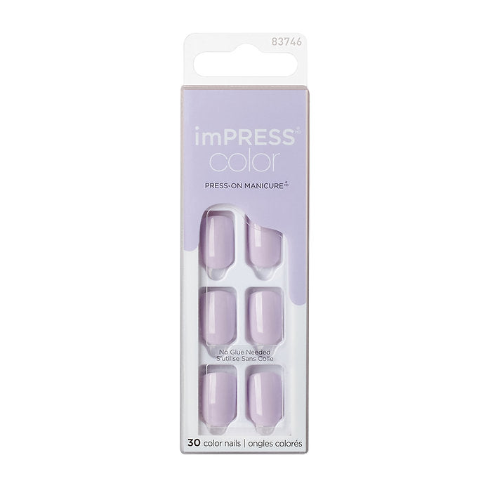 Faux ongles Impress-Kiss Picture Purplect disponibles sur Routine Glow Up, teinte violette tendance, pose rapide sans colle, look élégant