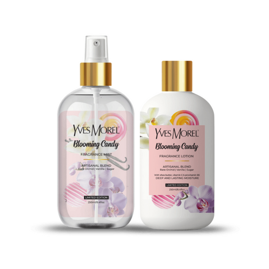 PACK BRUME PARFUMÉE ET LOTION PARFUMÉE BLOOMING CANDY Yves Morel