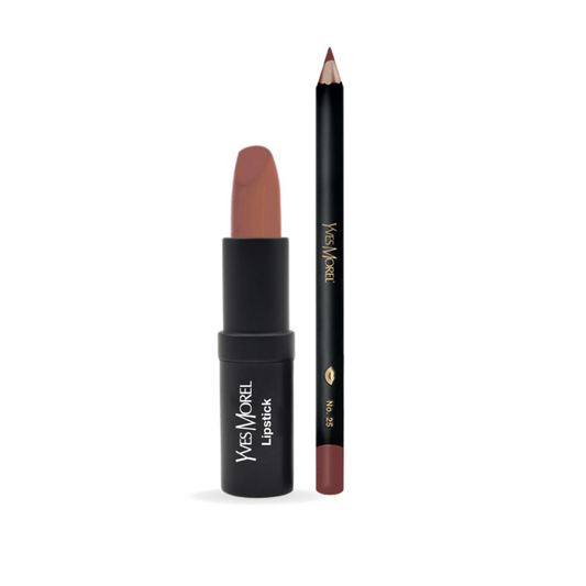 Pack de rouge à lèvres shiny 1 & crayon à lèvres 25 Yves Morel