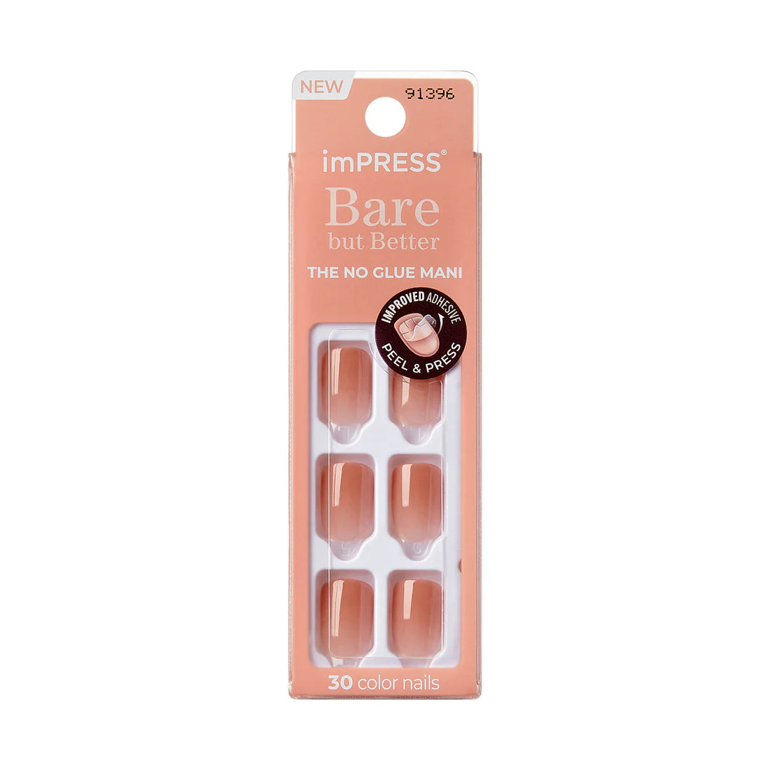 Faux ongles Impress-Kiss Balance sur Routine Glow Up, manucure élégante et naturelle, forme moderne, application facile sans colle