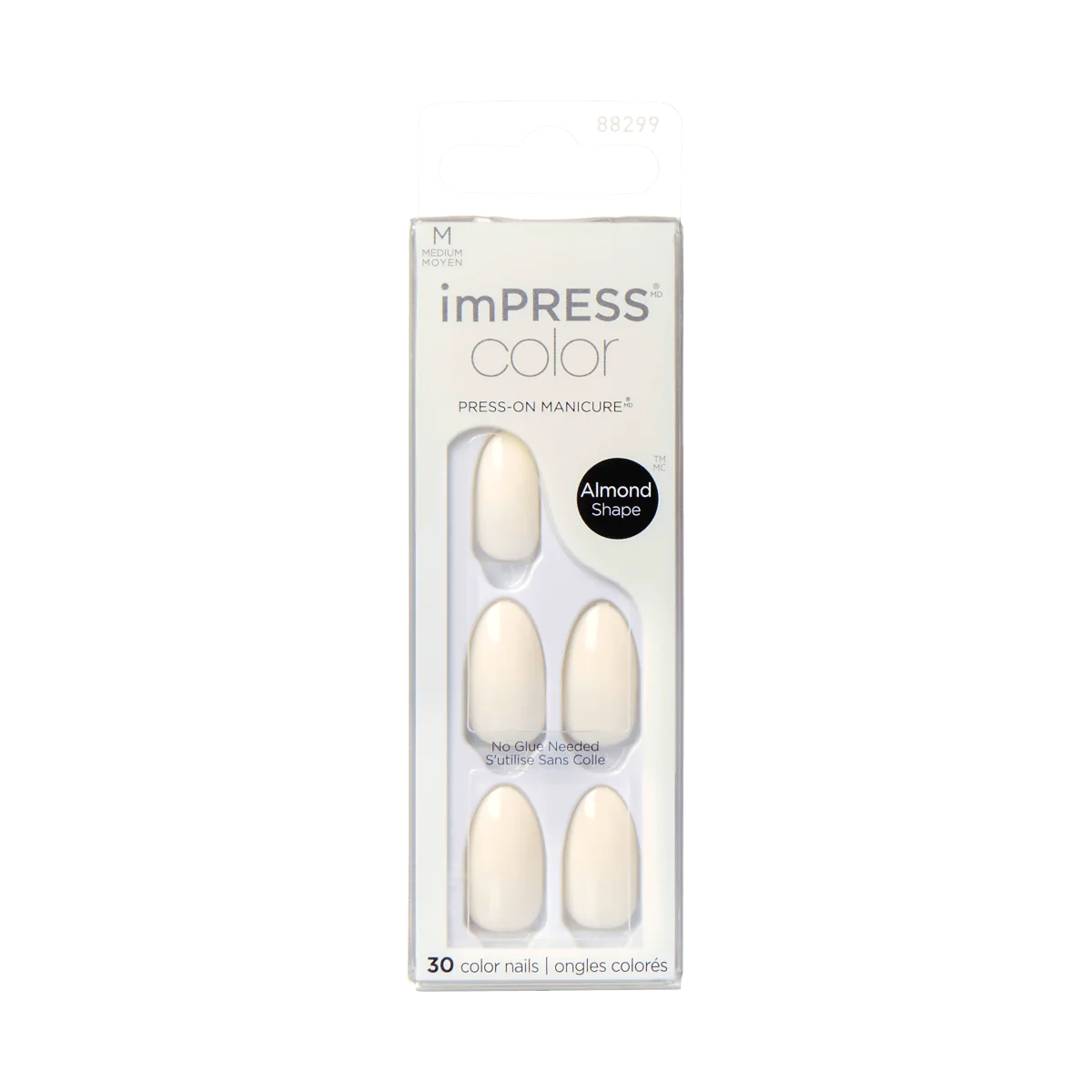 Faux ongles Impress-Kiss Ballroom Almond sur Routine Glow Up, forme amande élégante, look naturel, pose rapide sans colle