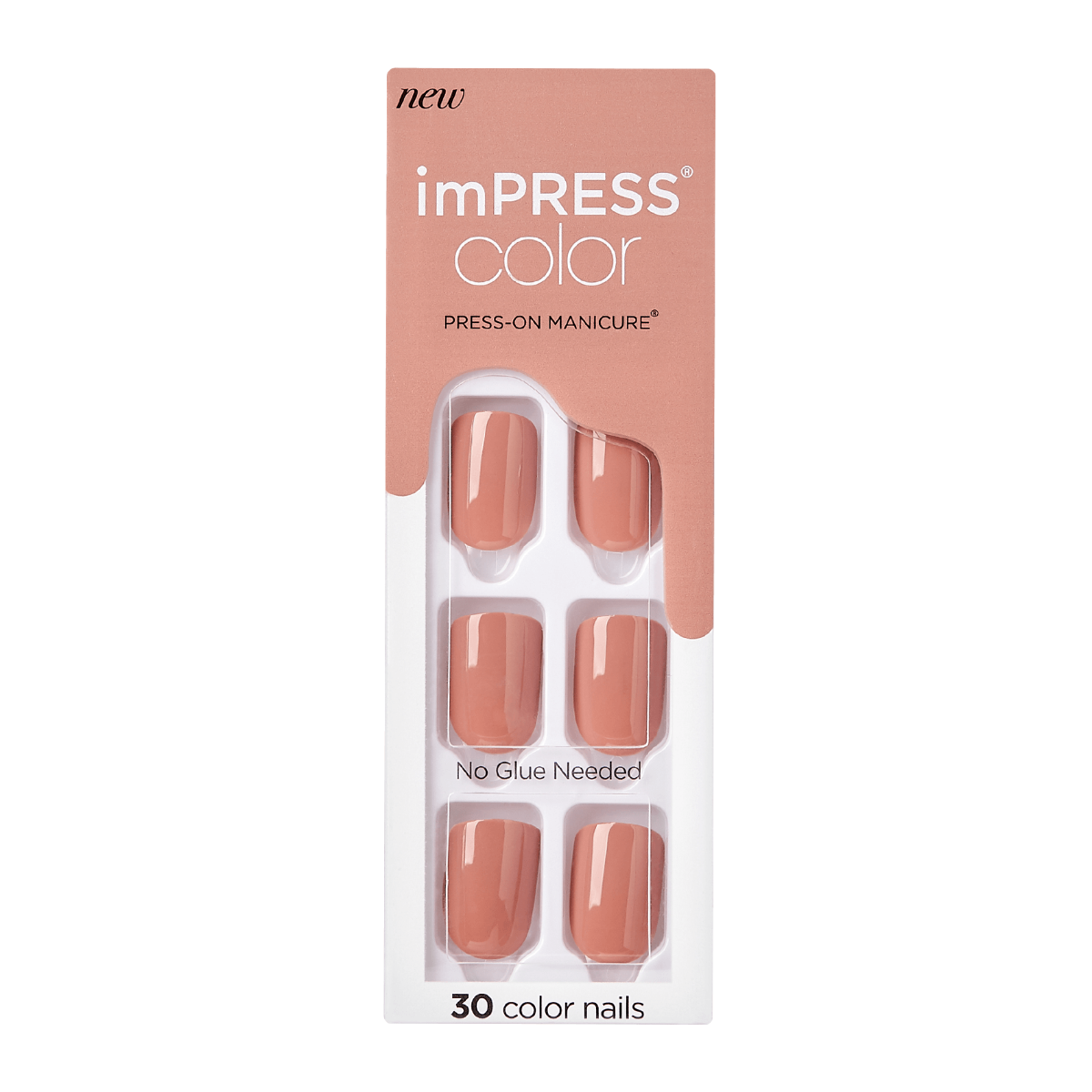 Faux ongles Impress-Kiss Caramel Colors en vente sur Routine Glow Up, teintes chaudes et naturelles, manucure rapide, pose sans colle