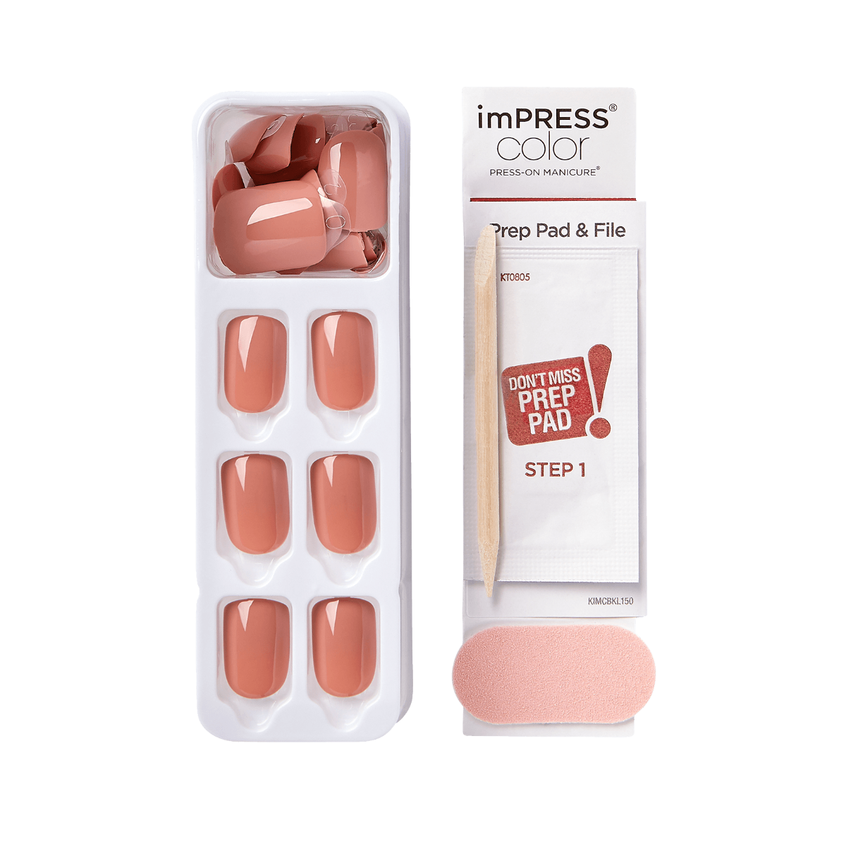 Faux ongles Impress-Kiss Caramel Colors en vente sur Routine Glow Up, teintes chaudes et naturelles, manucure rapide, pose sans colle