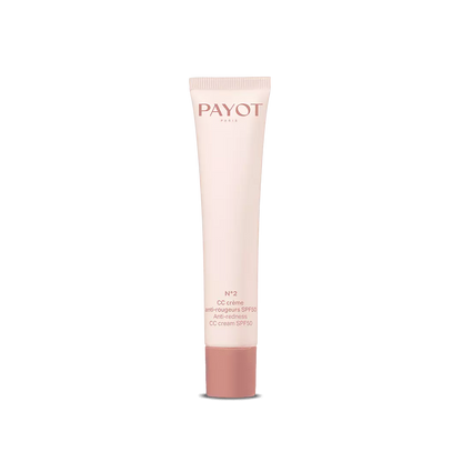 CC Crème Anti-Rougeurs SPF 50 N°2 Payot, soin teinté correcteur pour unifier le teint, apaiser les rougeurs et protéger la peau des UV
