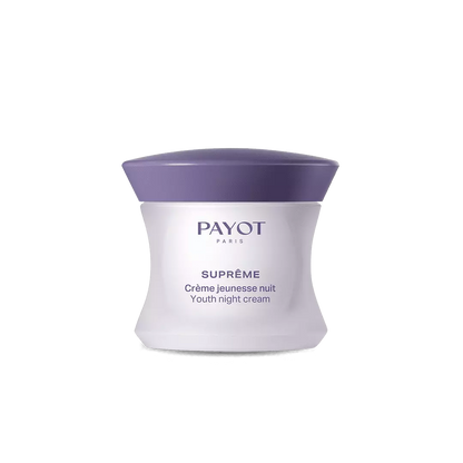 Crème Jeunesse Nuit 50ml Suprême Payot, soin réparateur de nuit pour atténuer les signes de l’âge, nourrir la peau et réveiller l’éclat du matin