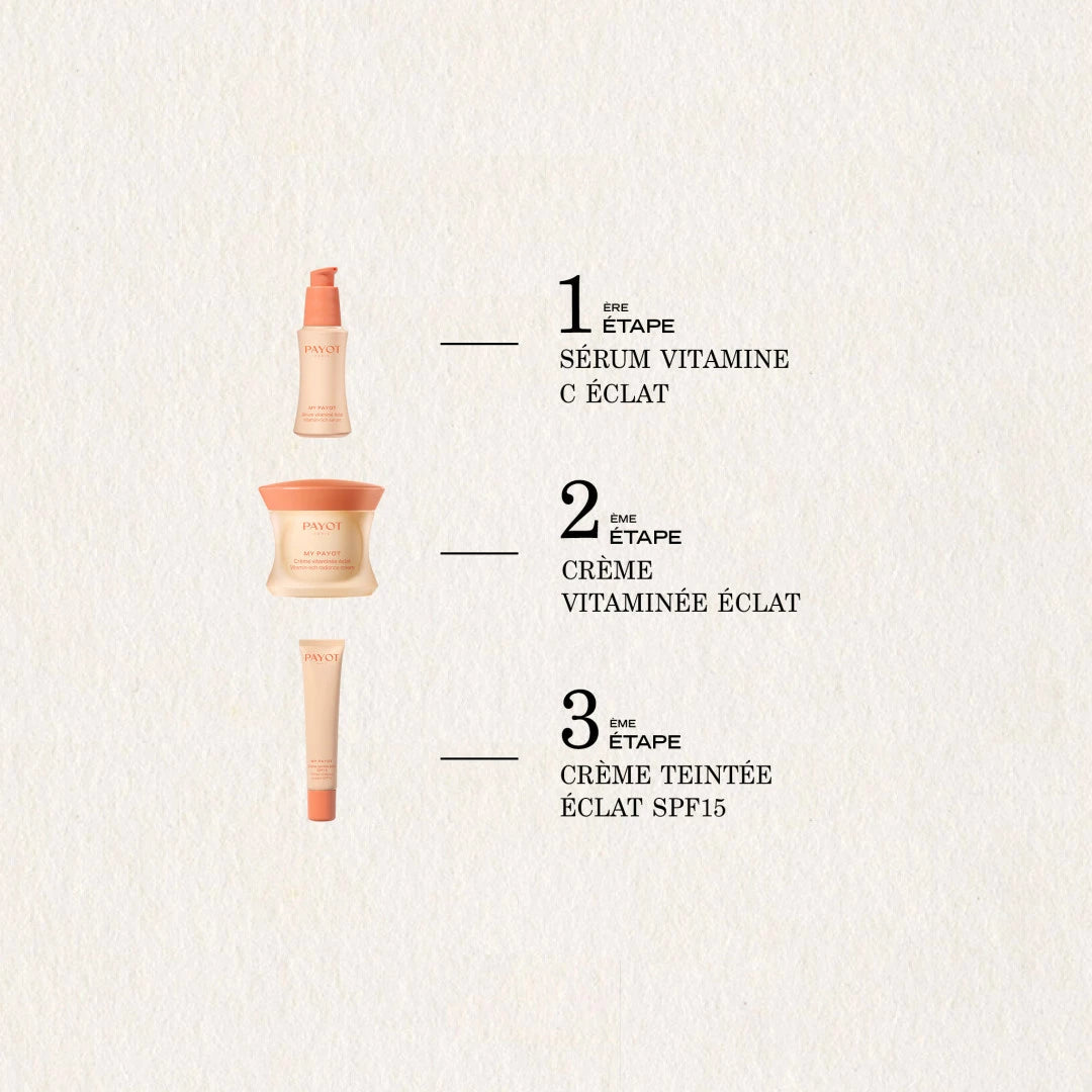Crème Teintée Éclat SPF 15 My Payot, soin hydratant illuminateur avec protection solaire pour unifier le teint et révéler une peau naturellement lumineuse.