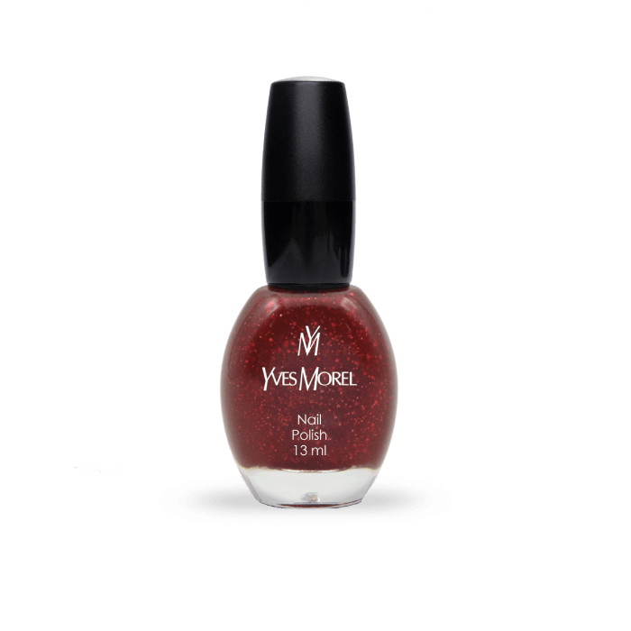 VERNIS À ONGLES 81 – ROUGE PAILLETÉ FONCÉ_YVES MOREL