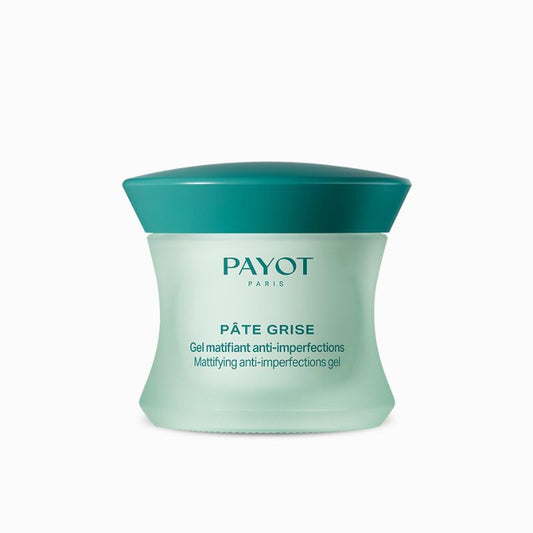 Gel Matifiant Anti-Imperfections 50ml Pâte Grise Payot, soin matifiant pour réguler l'excès de sébum, réduire les imperfections et affiner le grain de peau.