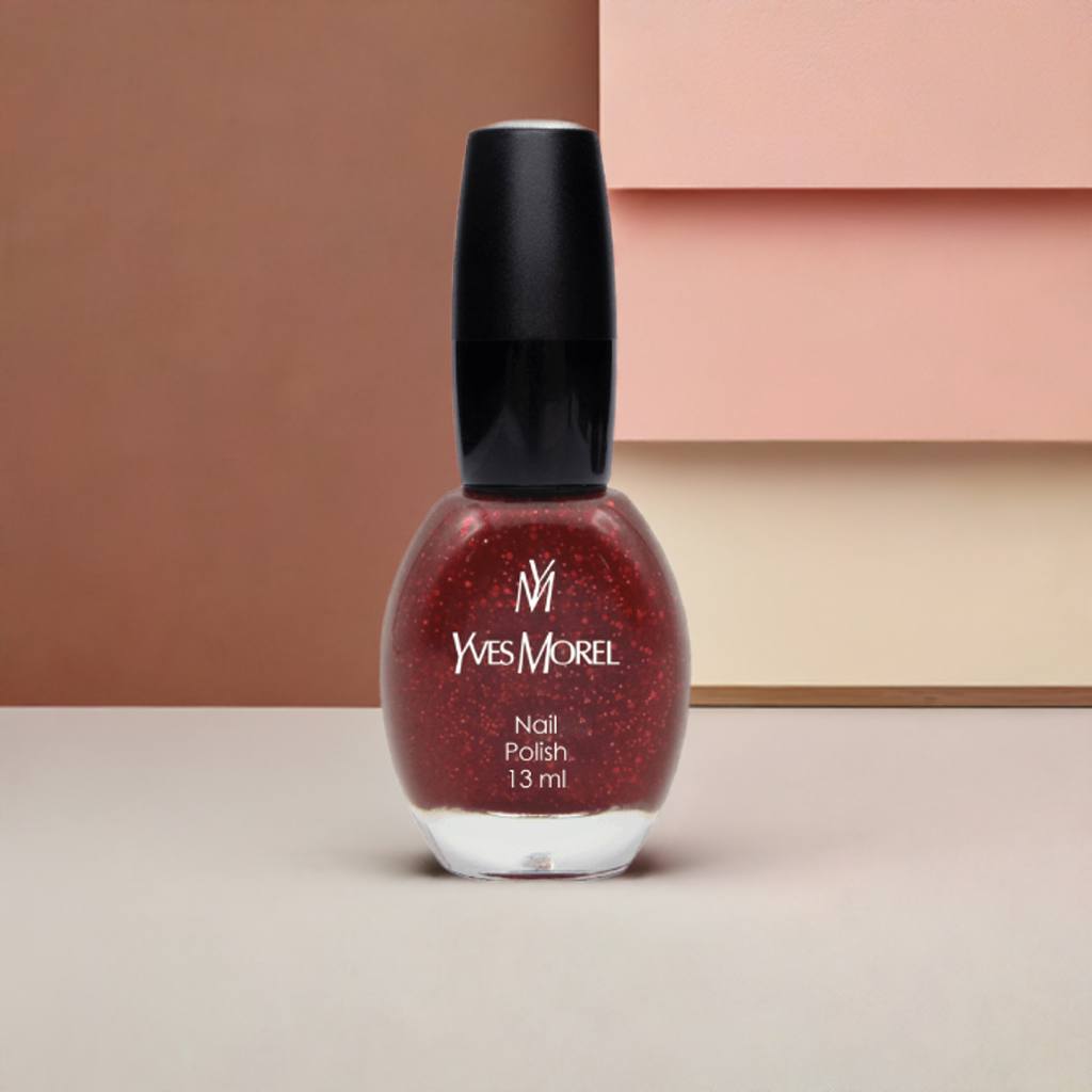 VERNIS À ONGLES 81 – ROUGE PAILLETÉ FONCÉ_YVES MOREL