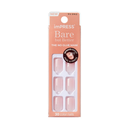 Faux ongles Impress-Kiss Instinct sur Routine Glow Up, forme chic, application facile, manucure parfaite sans colle et sans tracas