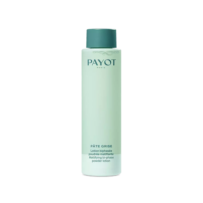 Lotion Bi-Phase Matifiante Pâte Grise Payot, tonique biphasé pour purifier la peau, resserrer les pores et matifier durablement le teint