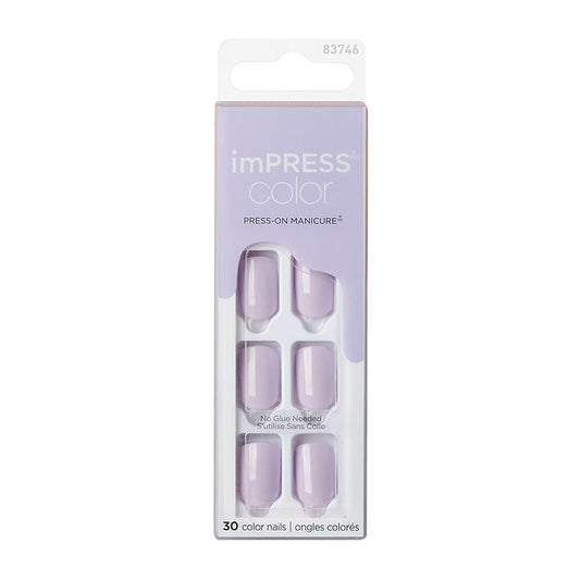 Faux ongles Impress-Kiss Picture Purplect disponibles sur Routine Glow Up, teinte violette tendance, pose rapide sans colle, look élégant