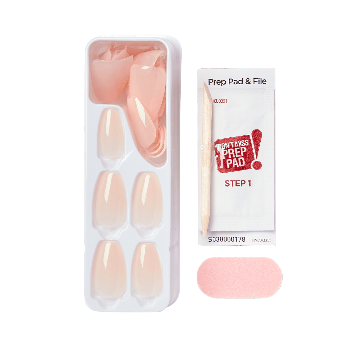 Faux ongles Impress-Kiss Serendipity Coffin disponibles sur Routine Glow Up, look élégant, application facile et tenue longue durée