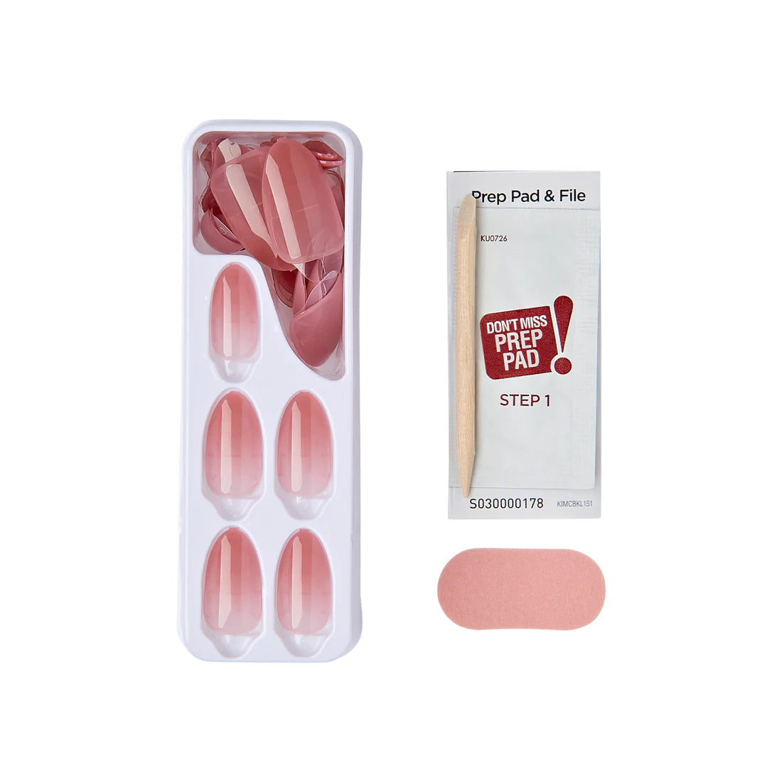 Faux ongles Impress-Kiss Serenity disponibles sur Routine Glow Up, look doux et naturel, forme élégante, manucure rapide sans colle