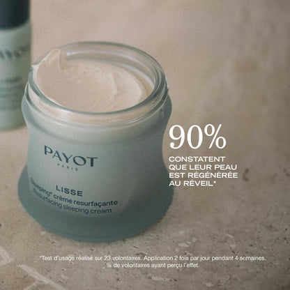 Sleeping Crème Resurfaçante 50ml Lisse Payot, soin de nuit lissant pour renouveler la peau, atténuer les rides et révéler un teint frais au réveil.